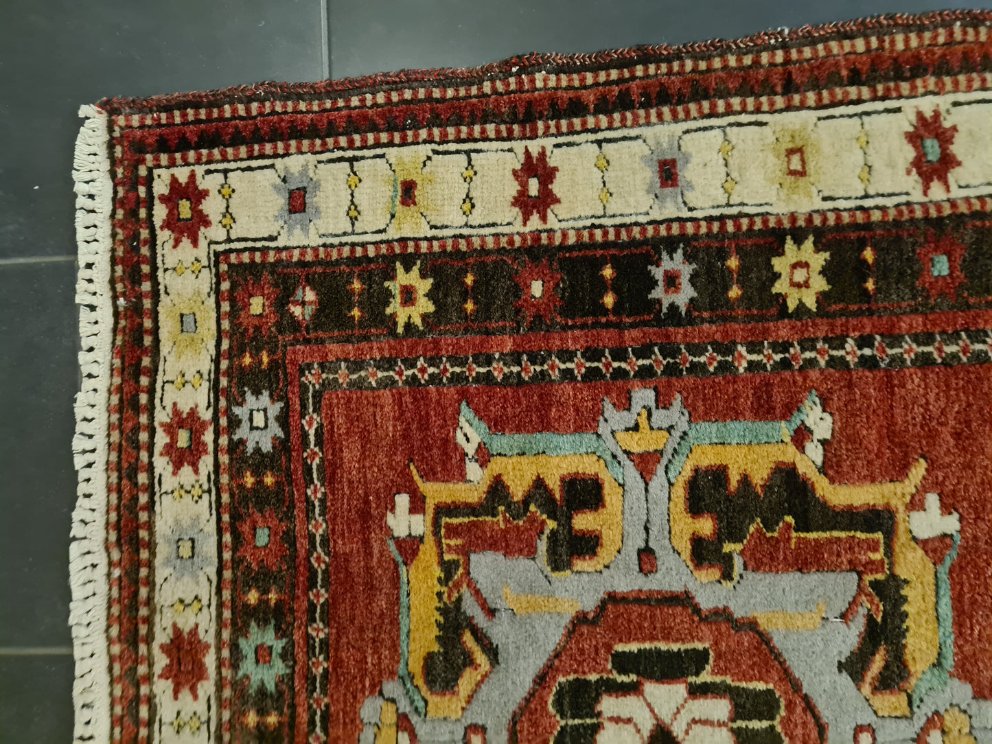 Perserteppich Orientteppich Handgeknüpfter Kazak Antik 191x100cm