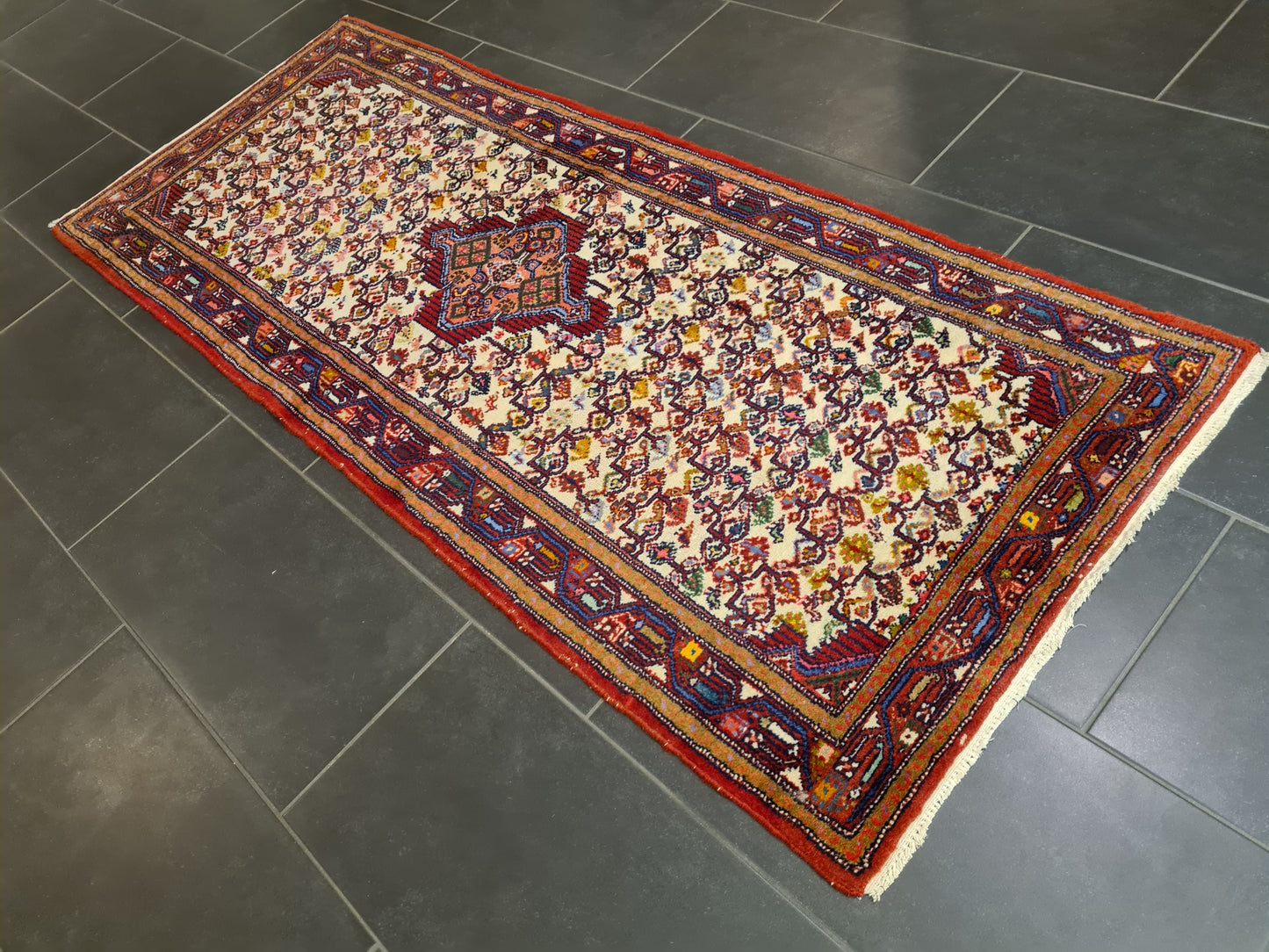 Perserteppich Orientteppich Handgeknüpfter Teppich Läufer Malaya antik 196x80cm