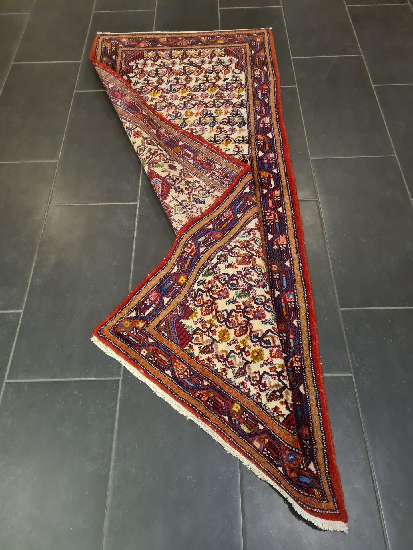 Perserteppich Orientteppich Handgeknüpfter Teppich Läufer Malaya antik 196x80cm