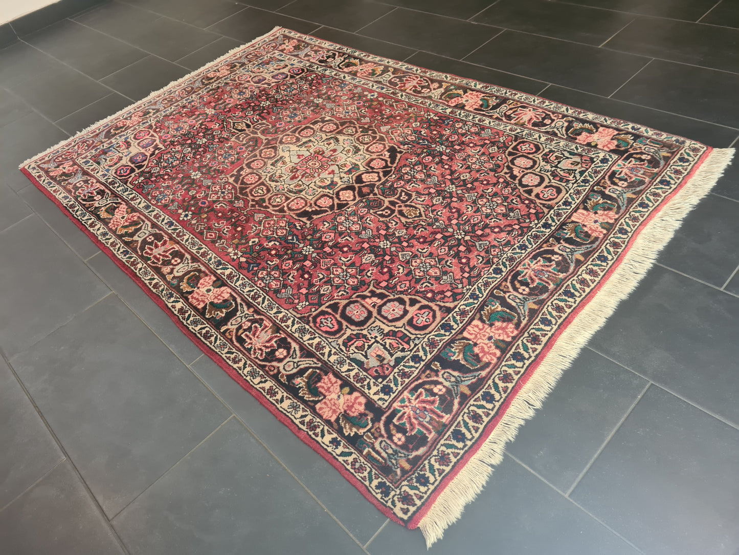 Perserteppich Orientteppich Handgeknüpfter Teppich Bidjar antik 200x136cm