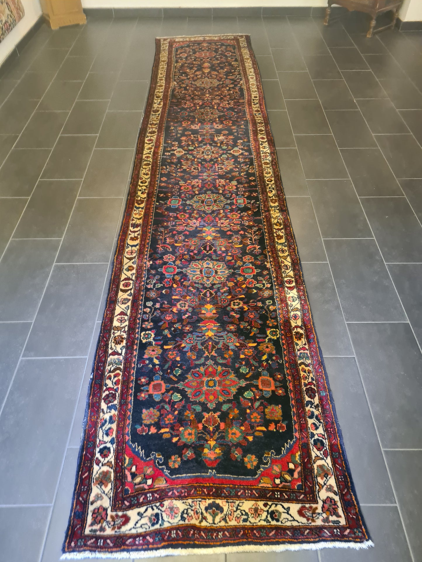 Perserteppich Orientteppich Handgeknüpfter Teppich Sarough Läufer 493x102cm