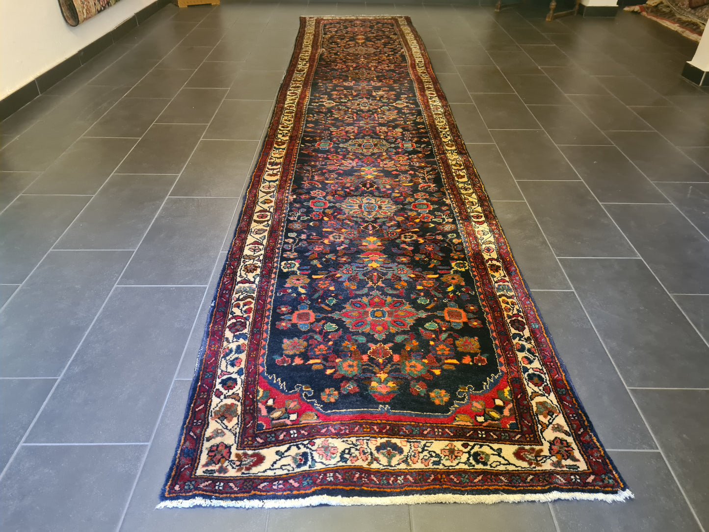 Perserteppich Orientteppich Handgeknüpfter Teppich Sarough Läufer 493x102cm