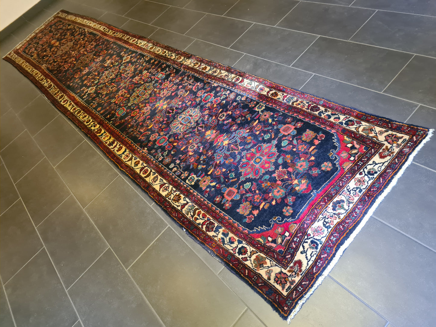 Perserteppich Orientteppich Handgeknüpfter Teppich Sarough Läufer 493x102cm