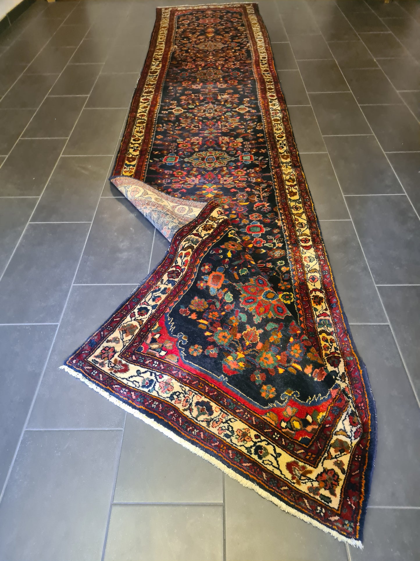 Perserteppich Orientteppich Handgeknüpfter Teppich Sarough Läufer 493x102cm