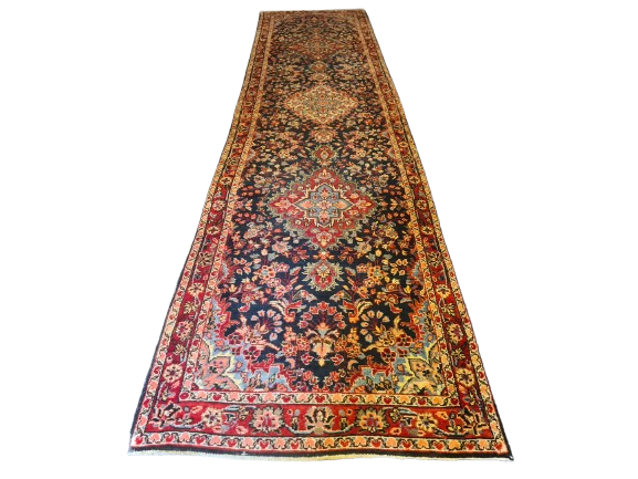 Perserteppich Orientteppich Handgeknüpfter Teppich Sarough Läufer 470x108cm