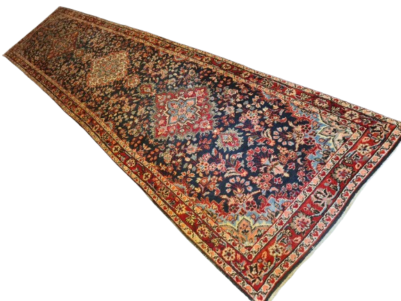 Perserteppich Orientteppich Handgeknüpfter Teppich Sarough Läufer 470x108cm