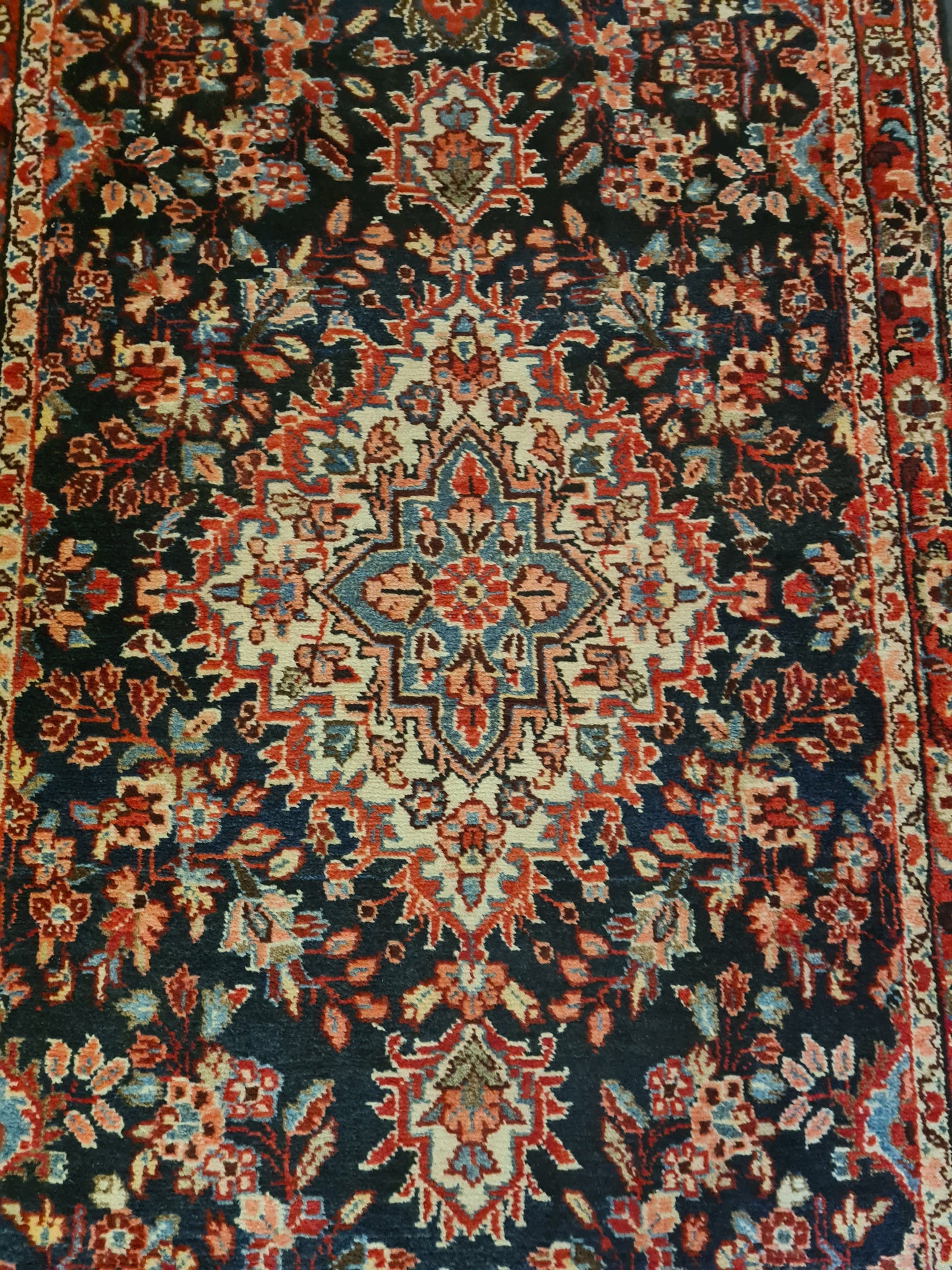 Perserteppich Orientteppich Handgeknüpfter Teppich Sarough Läufer 470x108cm