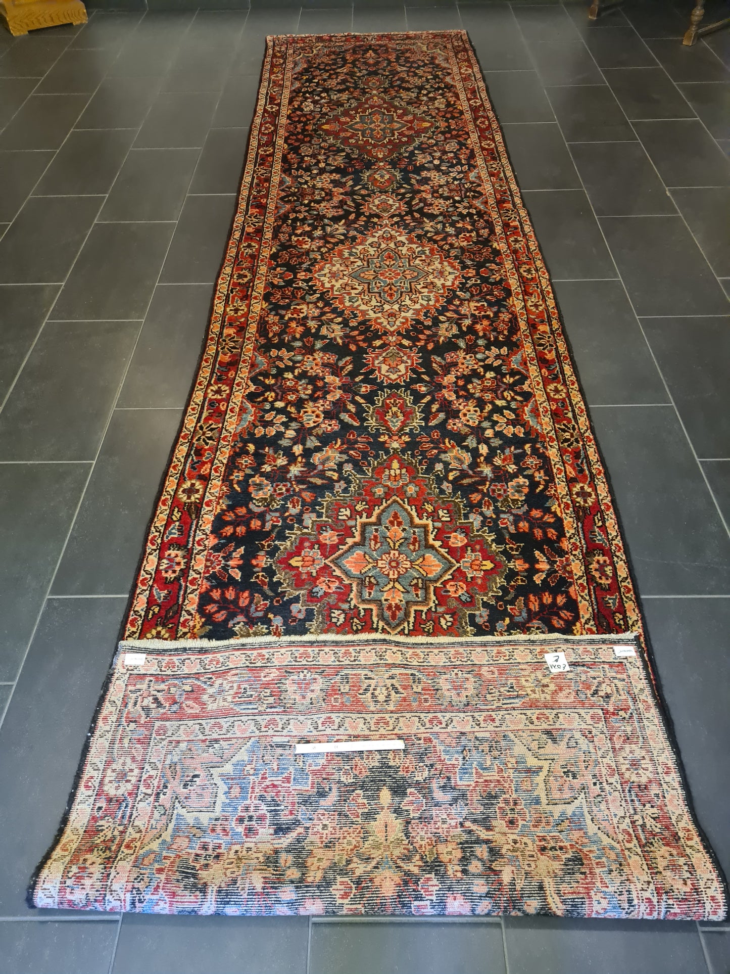 Perserteppich Orientteppich Handgeknüpfter Teppich Sarough Läufer 470x108cm