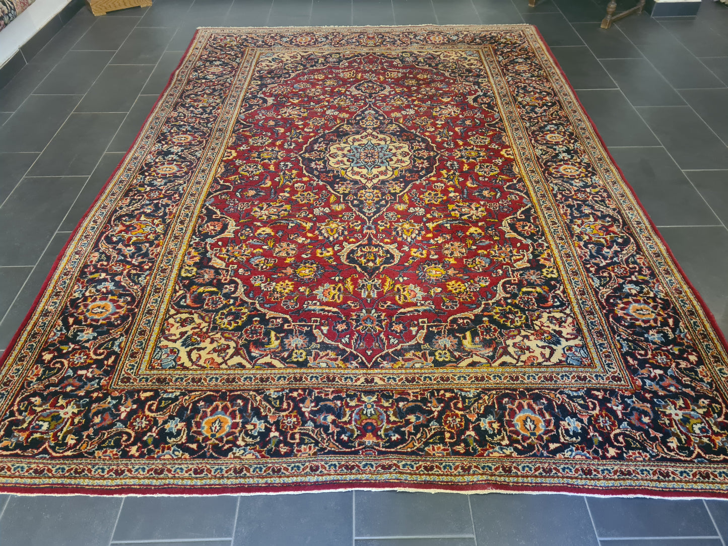 Perserteppich Orientteppich Handgeknüpfter Teppich Keshan fein 327x237cm