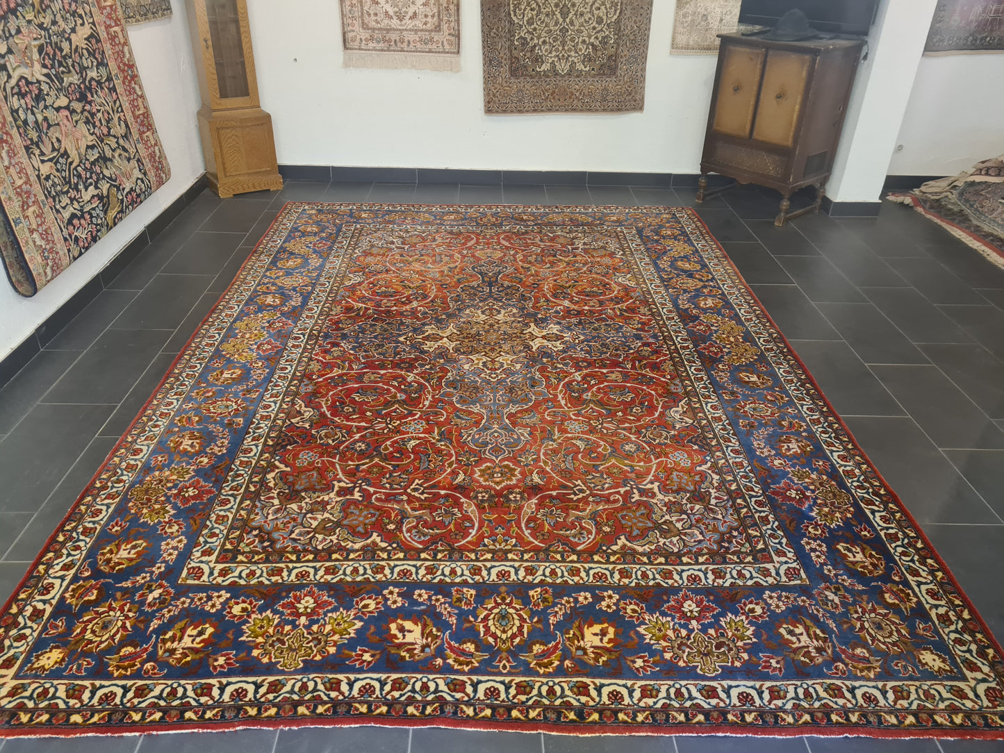 Perserteppich Orientteppich Handgeknüpfter Teppich Isfahan Najafabad 370x263cm