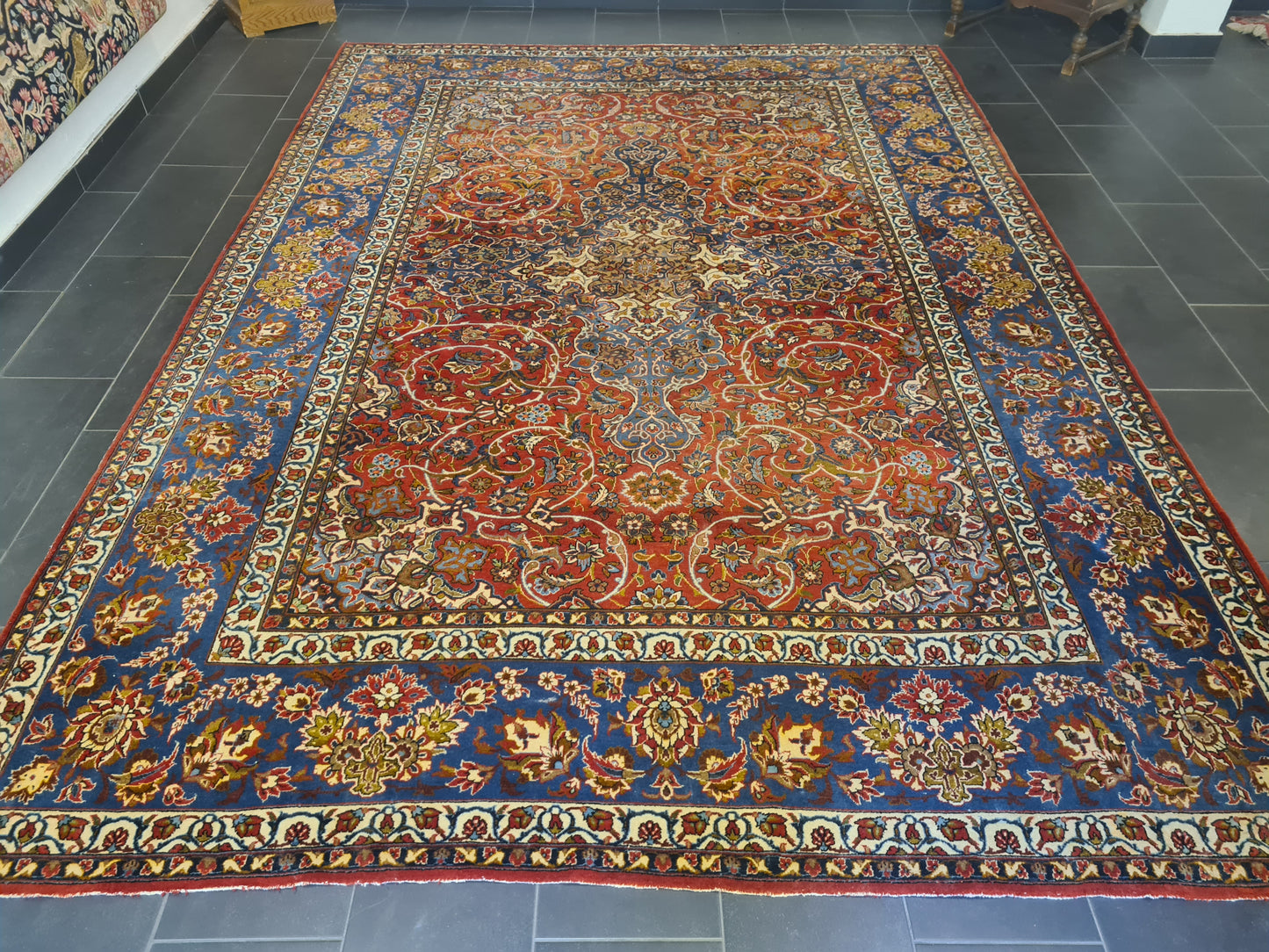 Perserteppich Orientteppich Handgeknüpfter Teppich Isfahan Najafabad 370x263cm