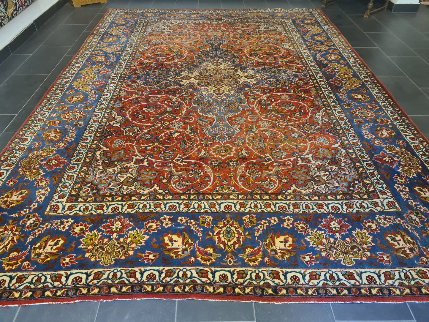 Perserteppich Orientteppich Handgeknüpfter Teppich Isfahan Najafabad 370x263cm