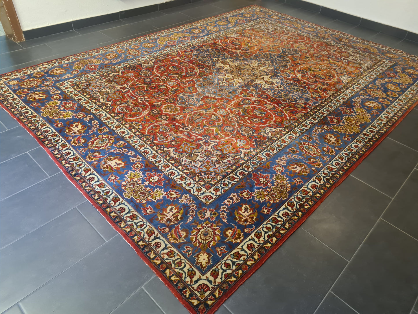 Perserteppich Orientteppich Handgeknüpfter Teppich Isfahan Najafabad 370x263cm