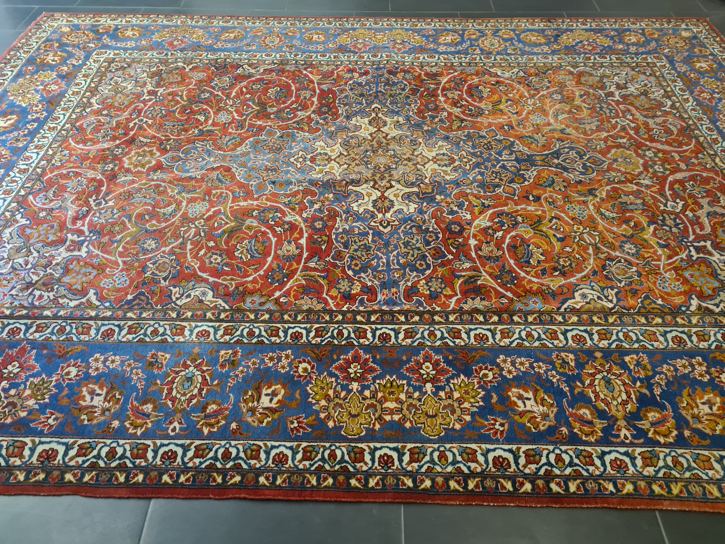 Perserteppich Orientteppich Handgeknüpfter Teppich Isfahan Najafabad 370x263cm