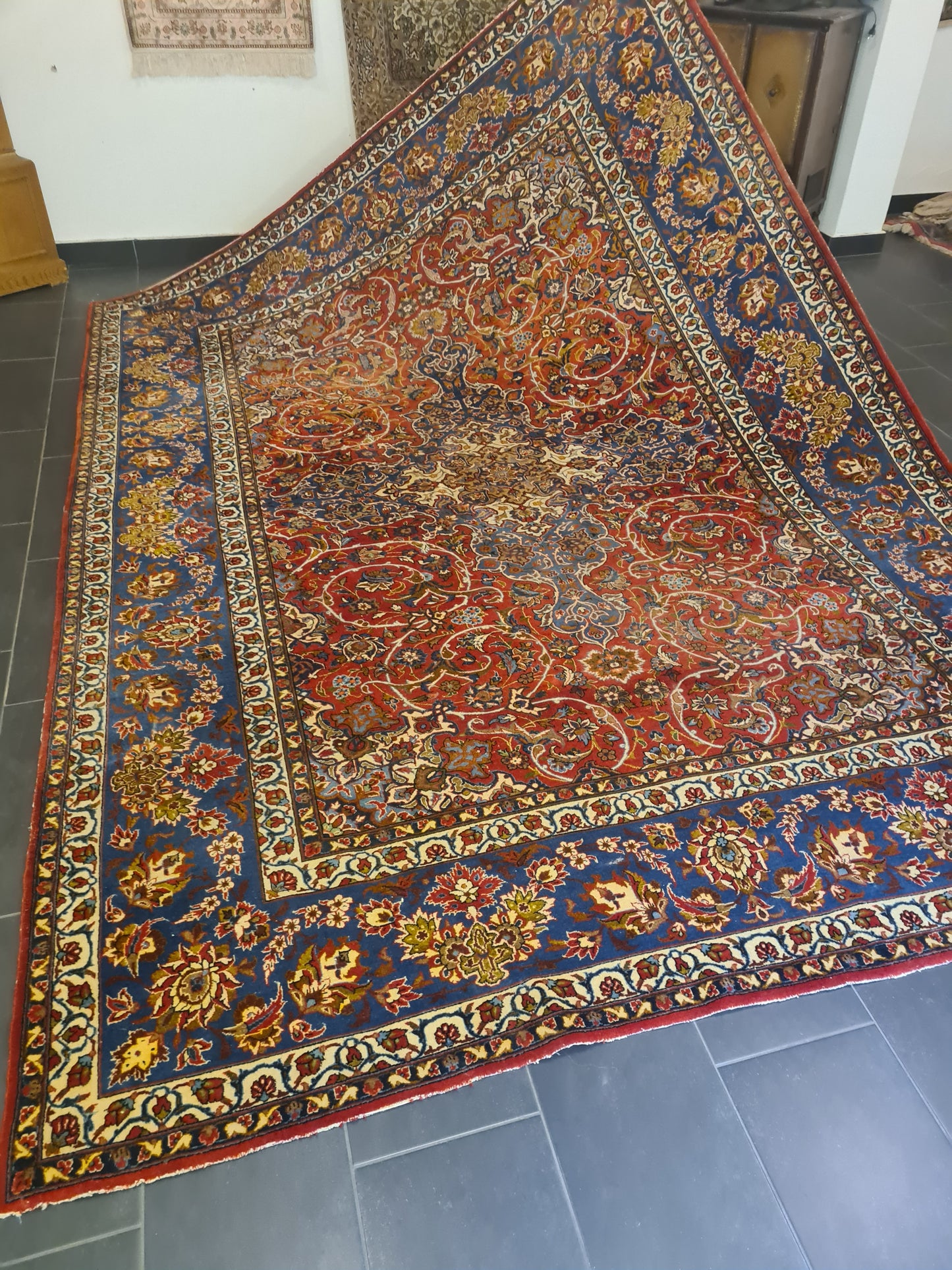 Perserteppich Orientteppich Handgeknüpfter Teppich Isfahan Najafabad 370x263cm