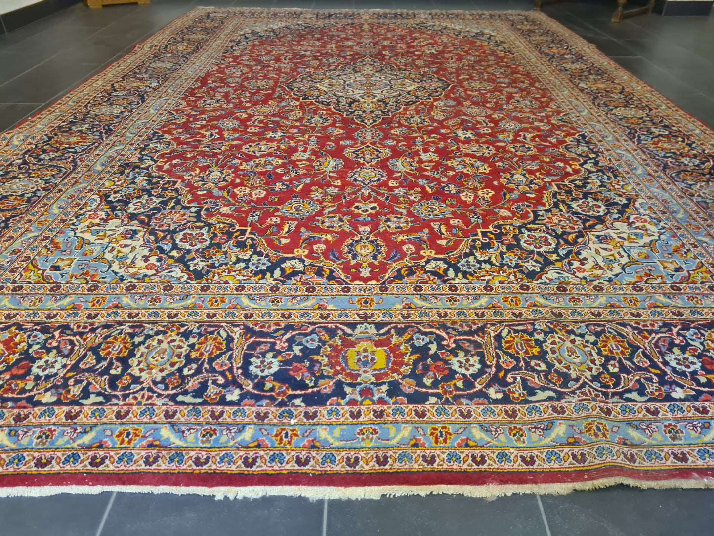 Perserteppich Orientteppich Handgeknüpfter Teppich Keshan fein 370x245cm