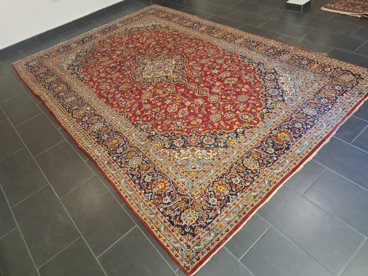 Perserteppich Orientteppich Handgeknüpfter Teppich Keshan fein 370x245cm