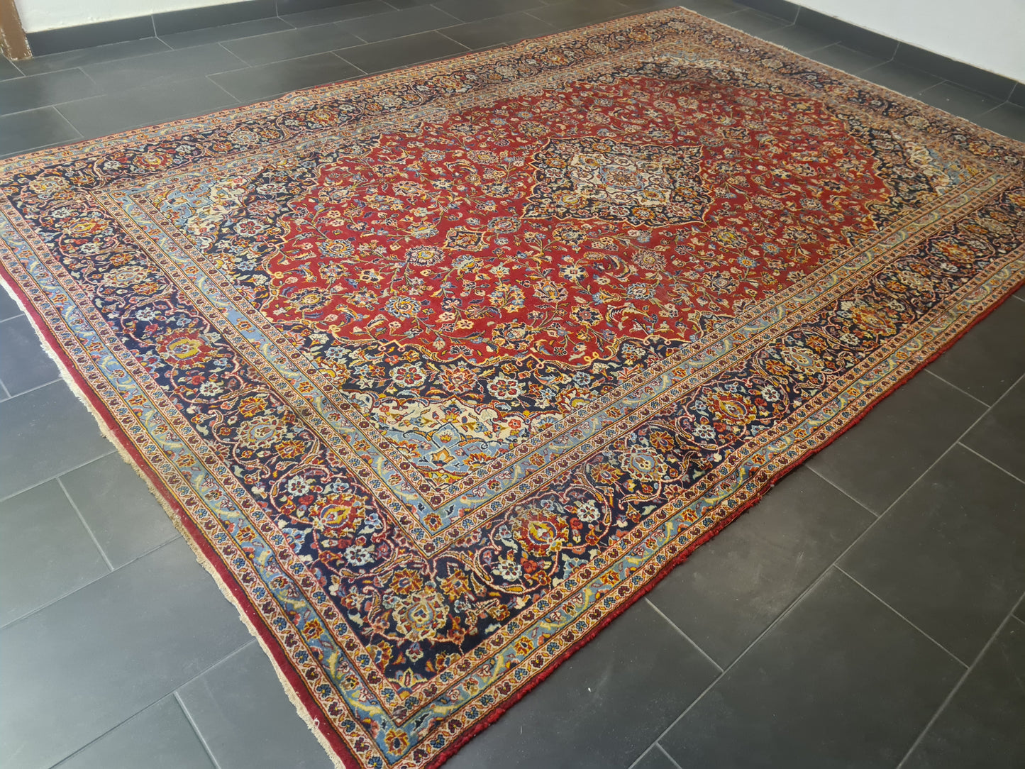 Perserteppich Orientteppich Handgeknüpfter Teppich Keshan fein 370x245cm