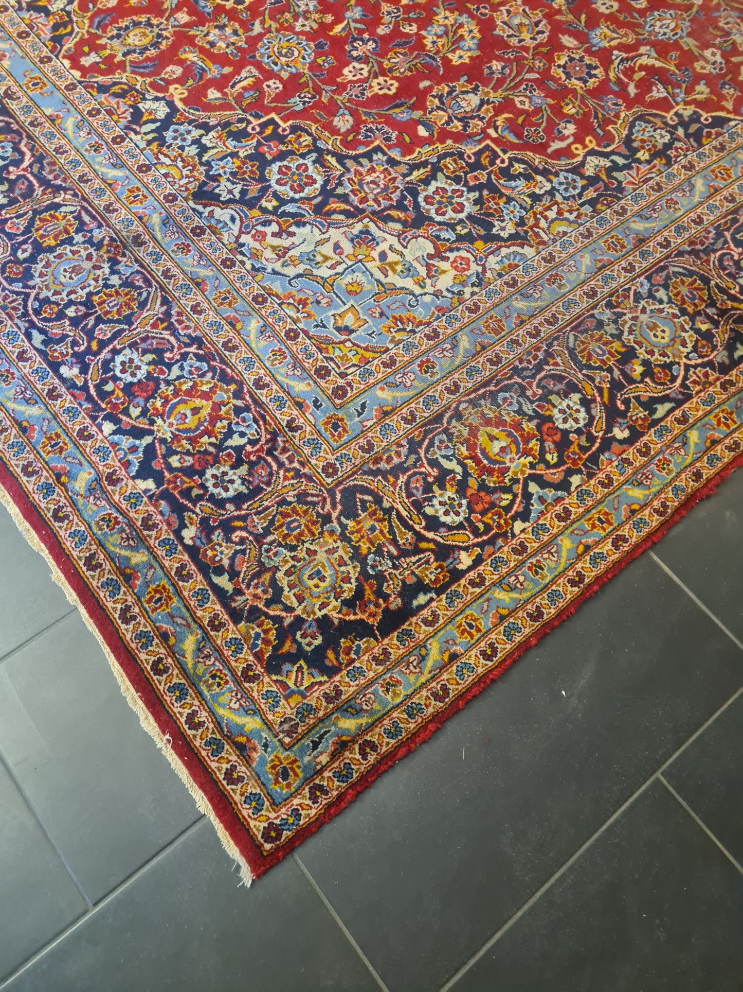 Perserteppich Orientteppich Handgeknüpfter Teppich Keshan fein 370x245cm