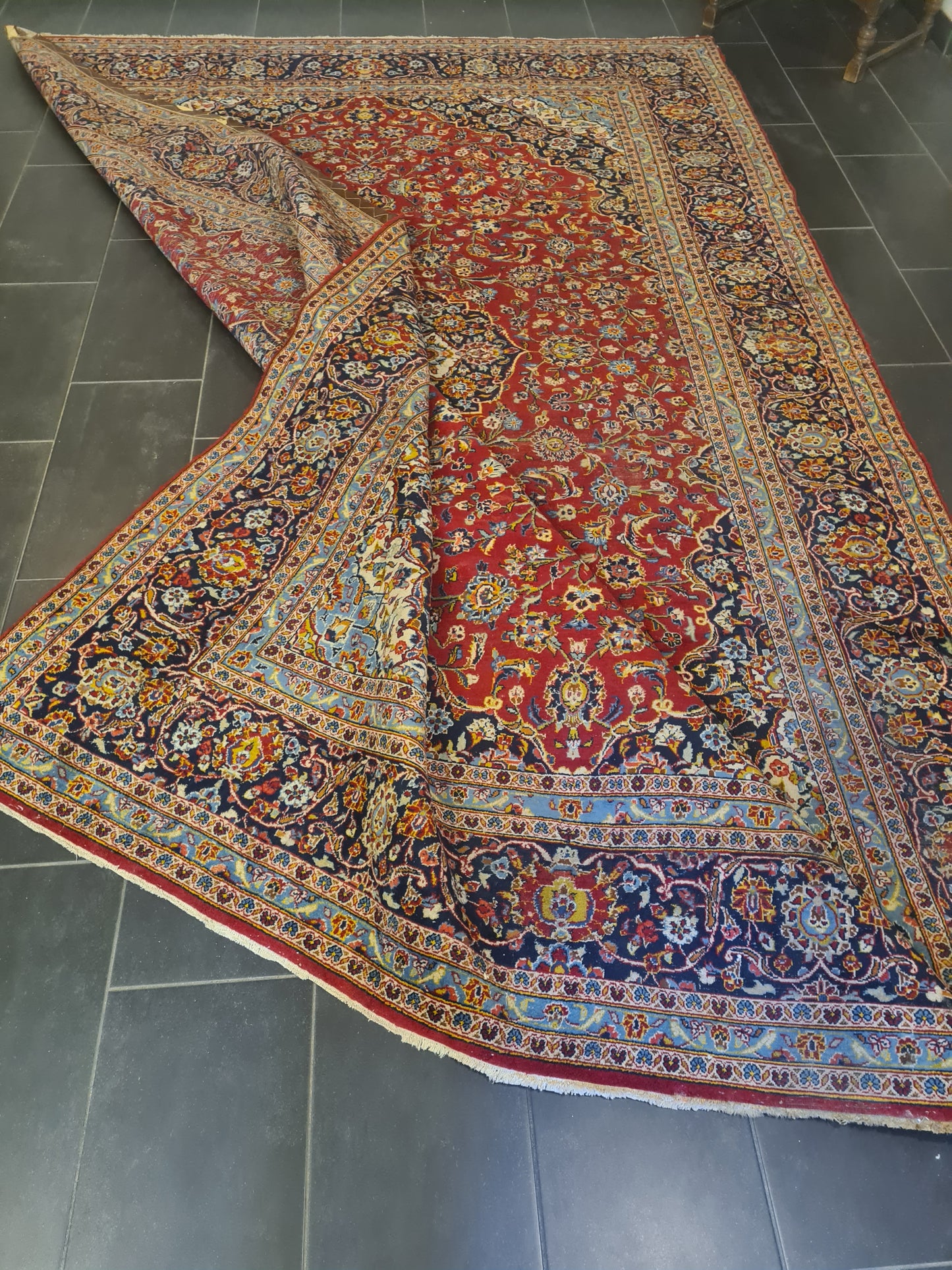 Perserteppich Orientteppich Handgeknüpfter Teppich Keshan fein 370x245cm