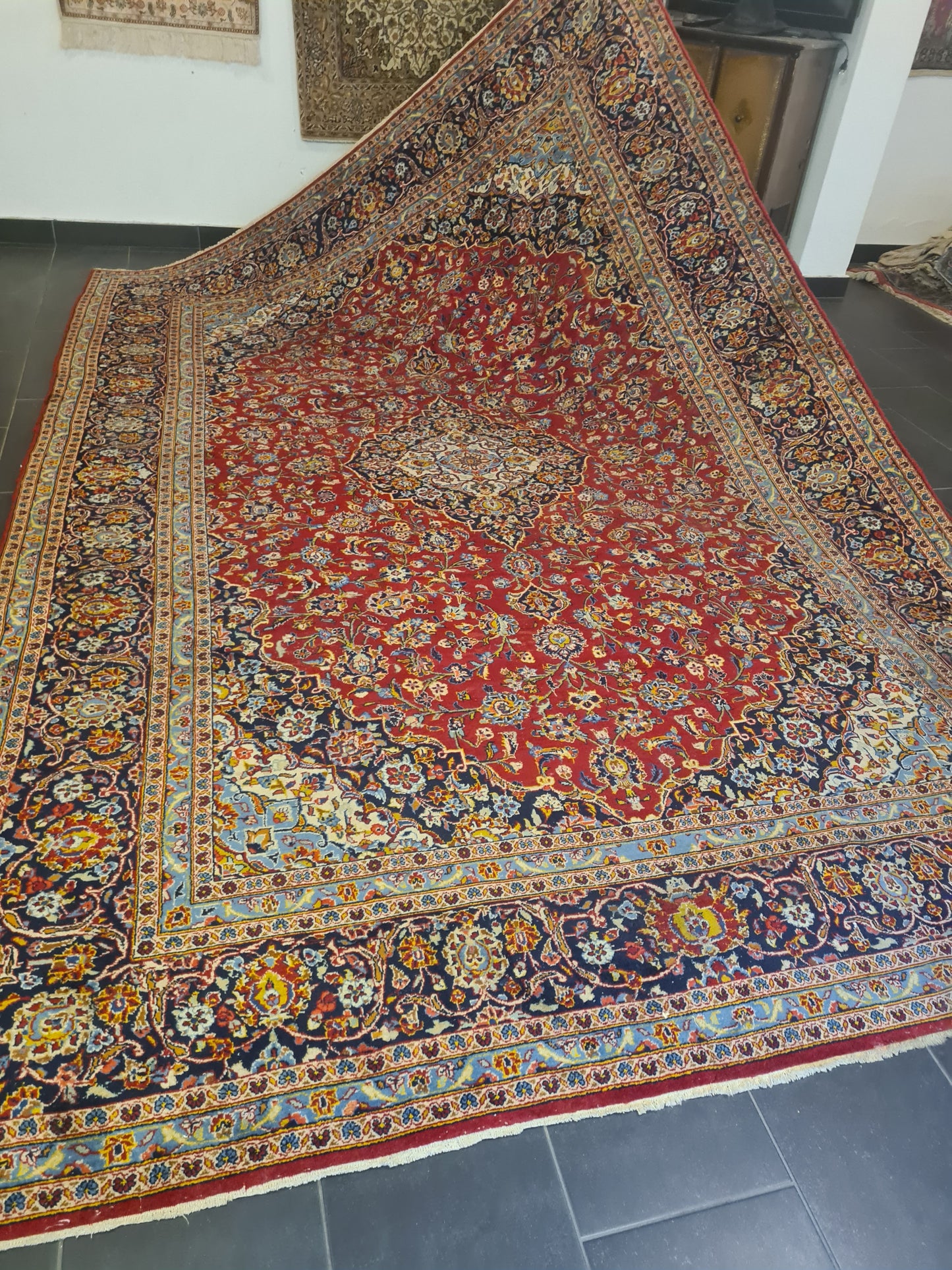 Perserteppich Orientteppich Handgeknüpfter Teppich Keshan fein 370x245cm