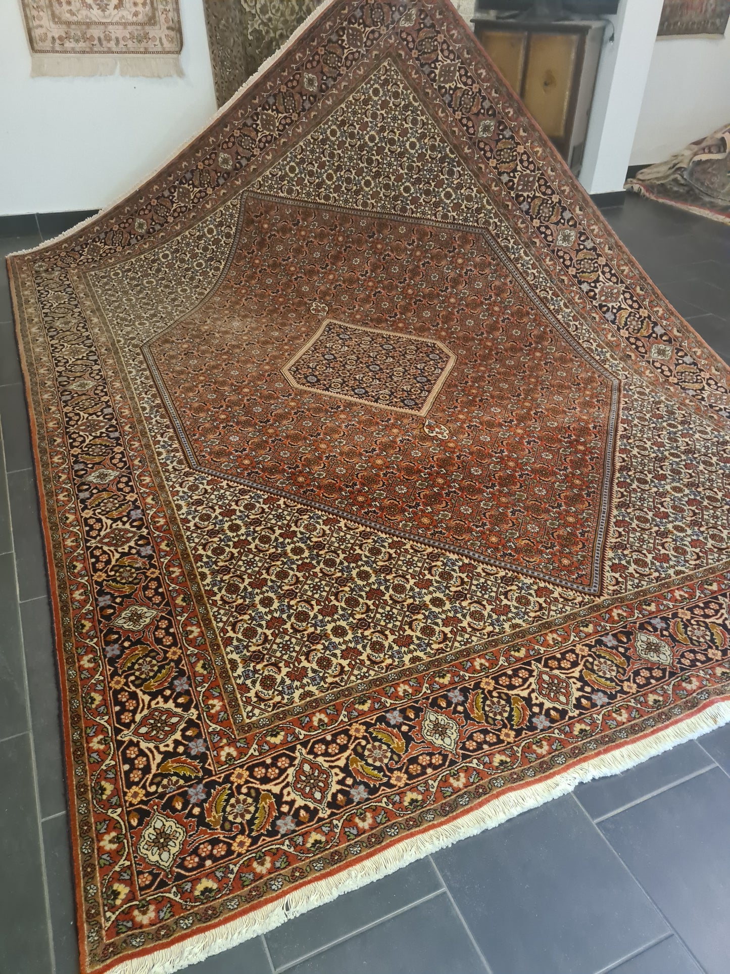 Perserteppich Orientteppich Handgeknüpfter Teppich Bidjar 354x247cm