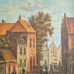 Windaus (XX) Ölgemälde Stadtbilder Straßenszene Sommer 69x59cm