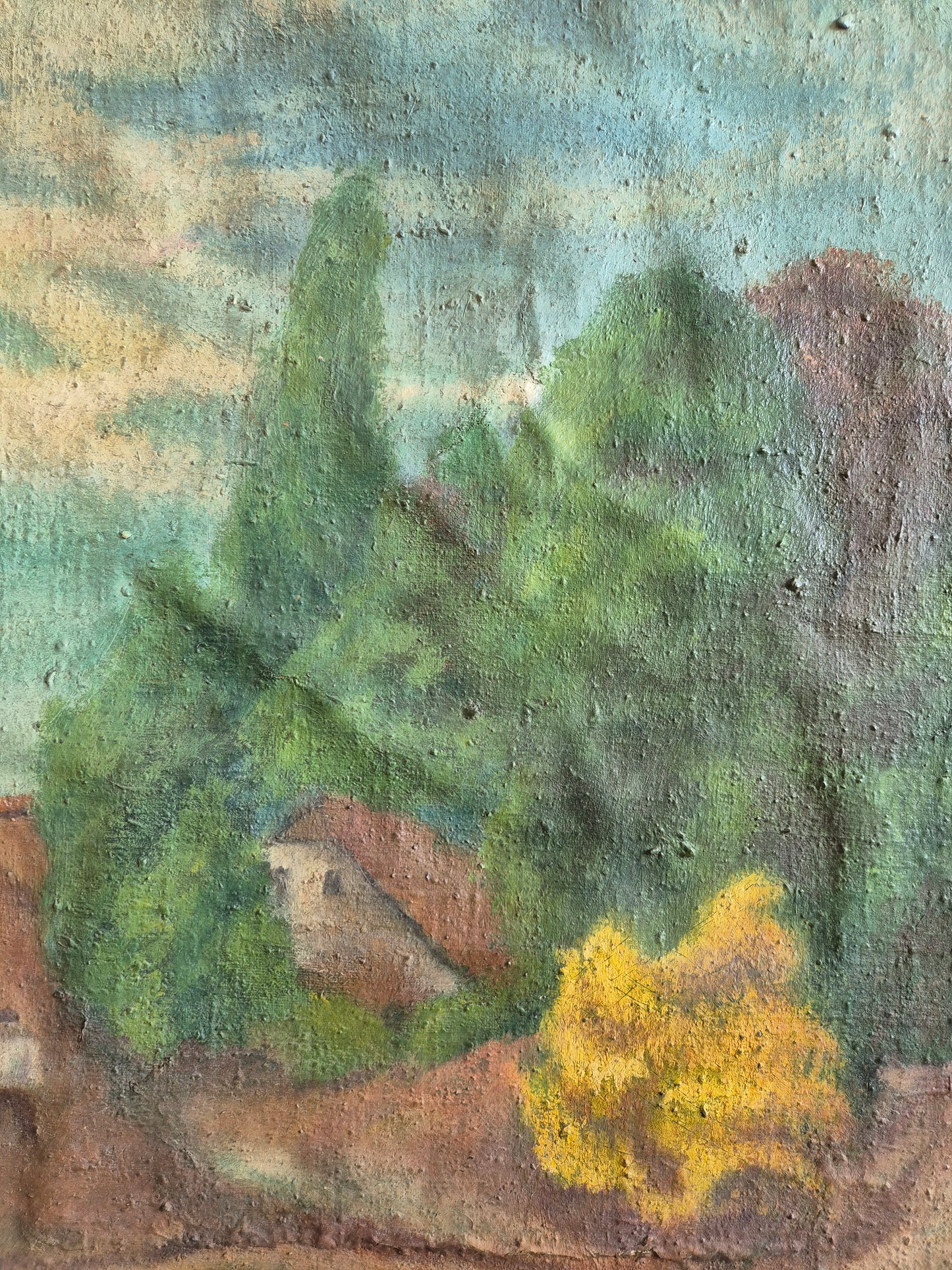 Ölgemälde Landschaft Naive Malerei Deutsche Schule (XX) 41,5x53cm