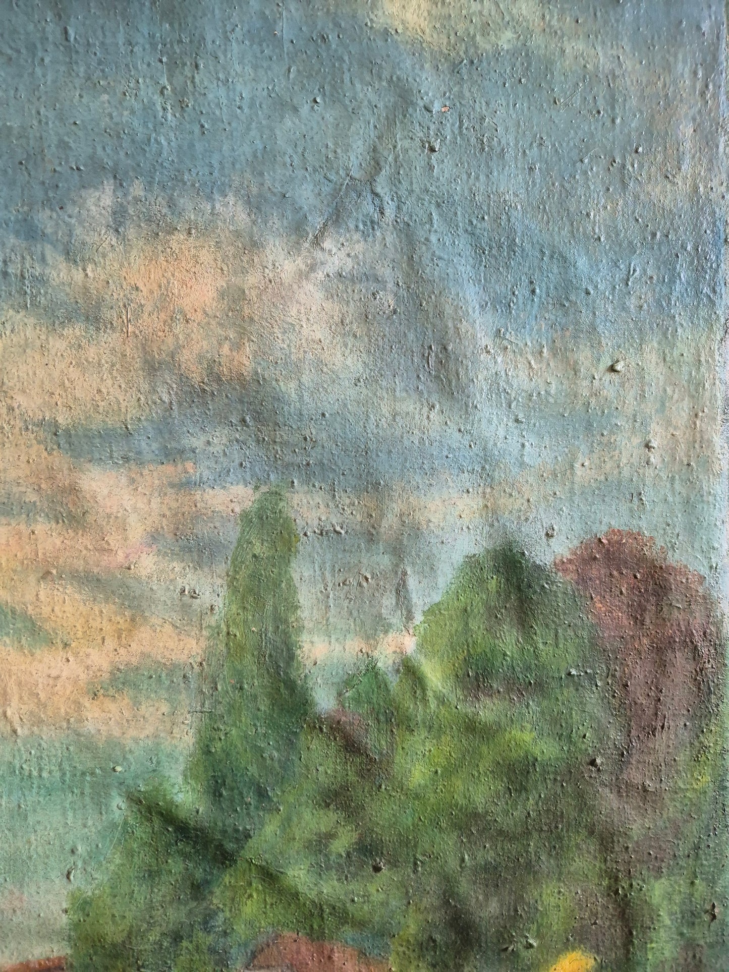 Ölgemälde Landschaft Naive Malerei Deutsche Schule (XX) 41,5x53cm