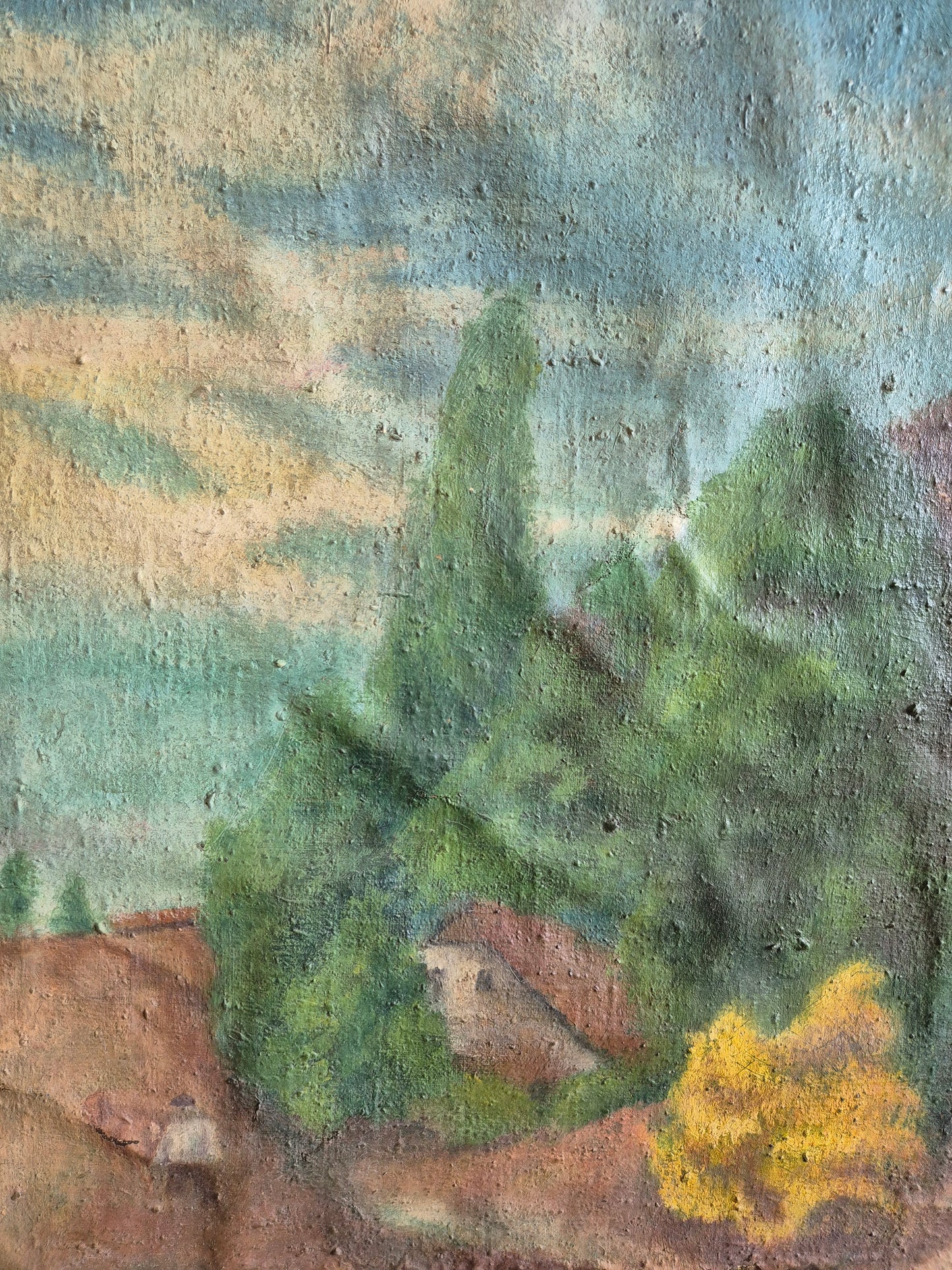 Ölgemälde Landschaft Naive Malerei Deutsche Schule (XX) 41,5x53cm