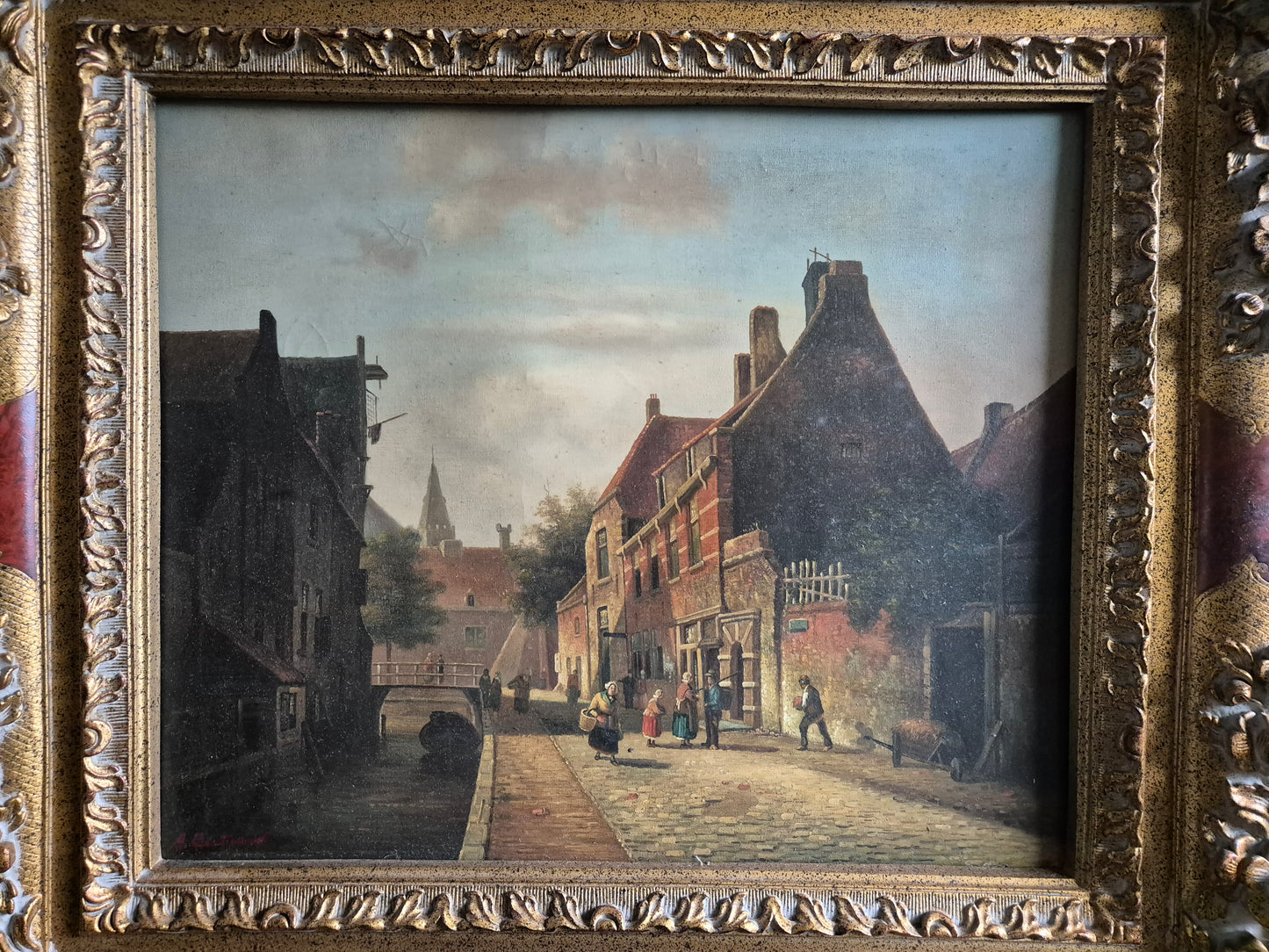 Nach Adrianus Eversen (1818-1897) Ölgemälde Holland Stadtbilder