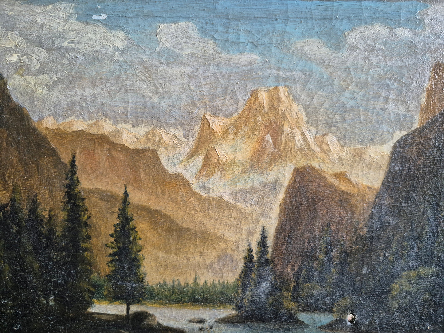 Ölgemälde Königssee Deutsche Schule (XX) Handsigniert 33x26,5cm