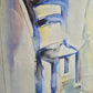 Europäische Schule 1998 Aquarell Blauer Stuhl 50.5x60 cm