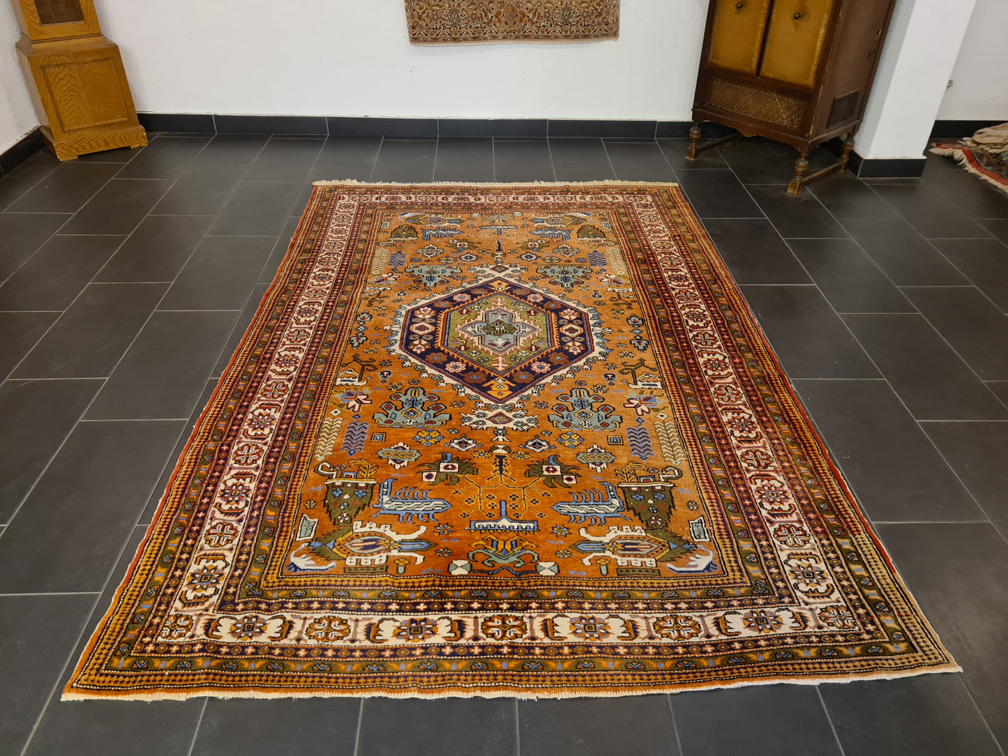 Perserteppich Orientteppich Derbent Kazak Handgeknüpfter Teppich Sammlerstück 262x175cm