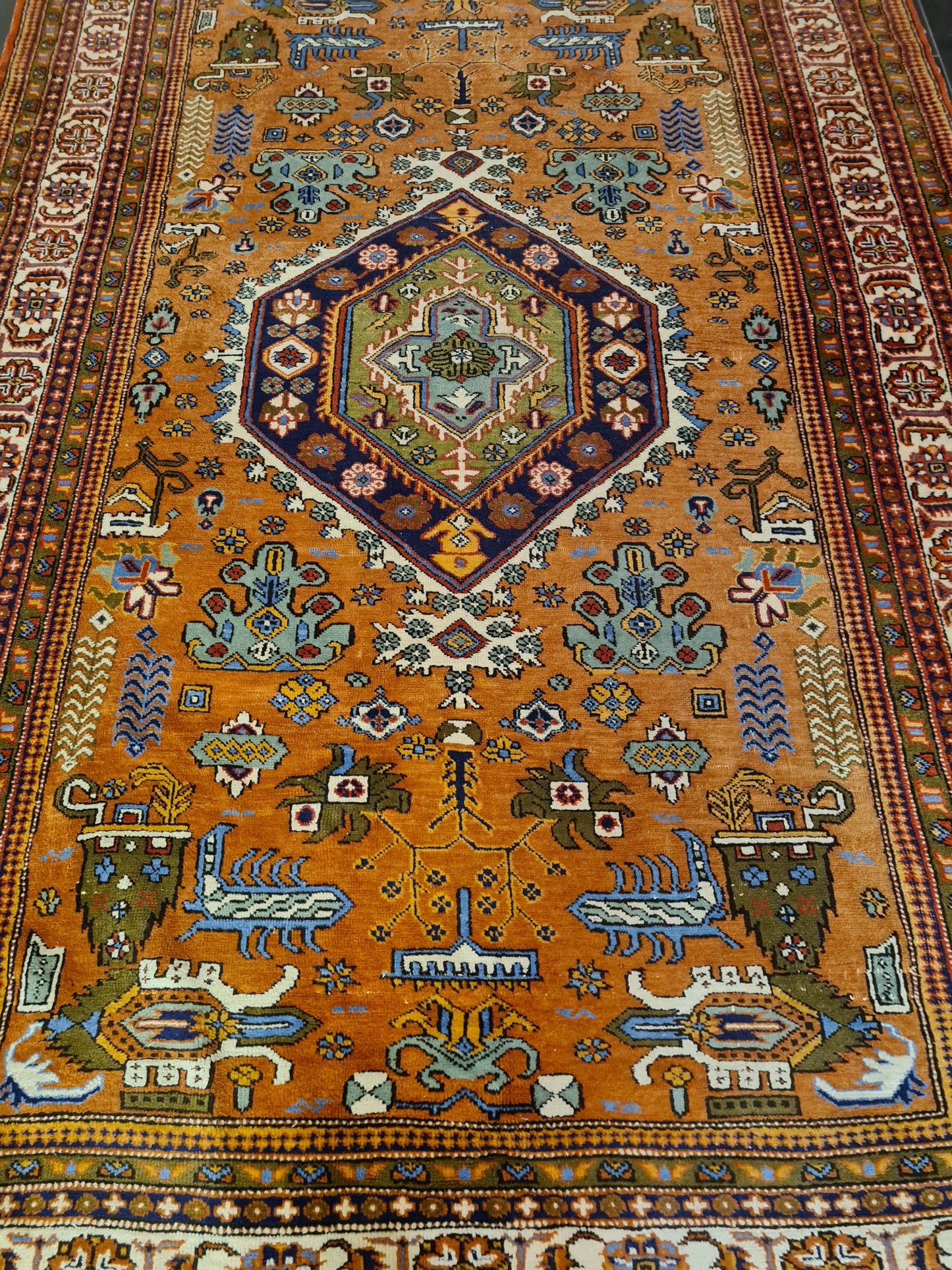 Perserteppich Orientteppich Derbent Kazak Handgeknüpfter Teppich Sammlerstück 262x175cm