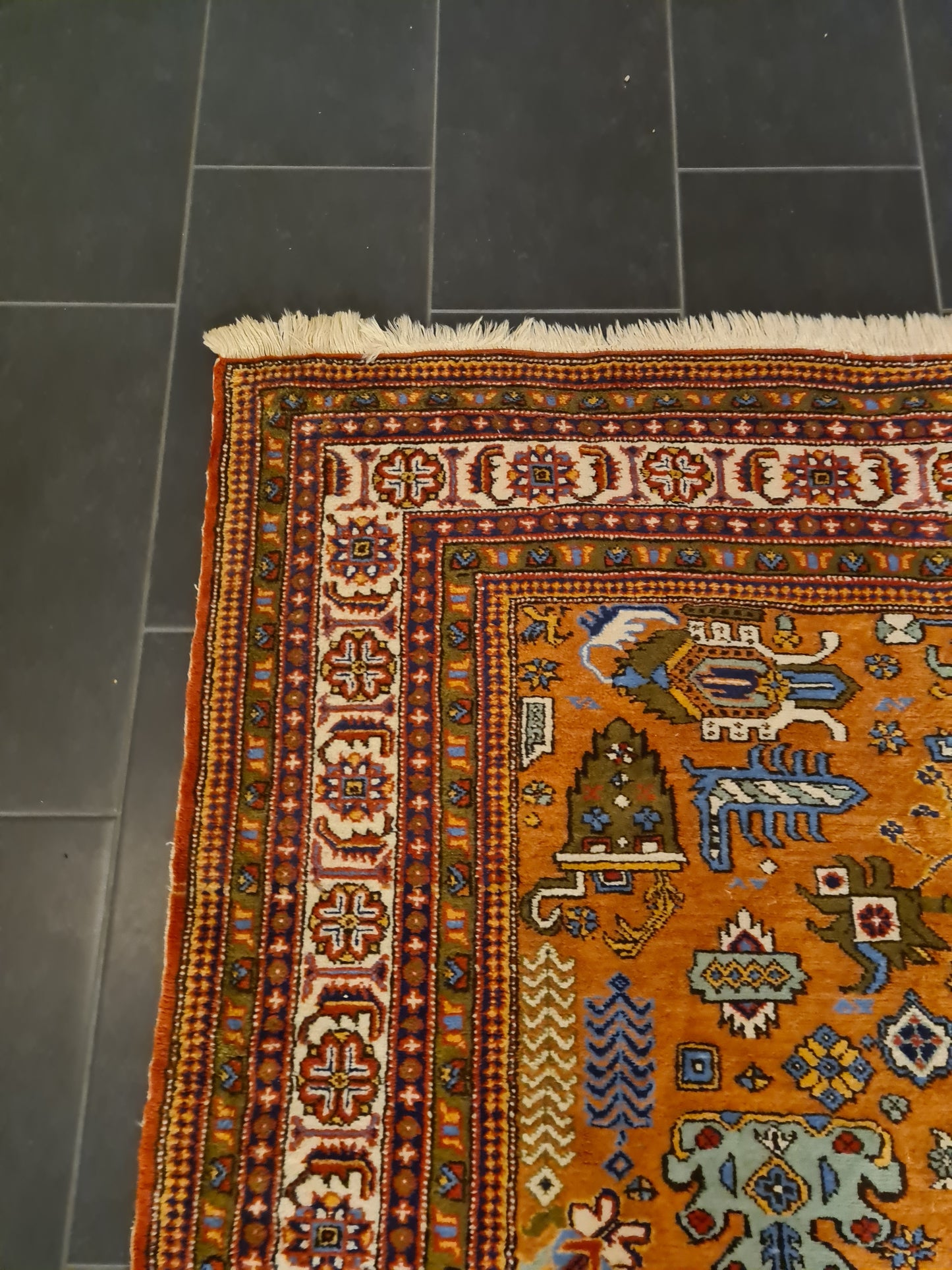 Perserteppich Orientteppich Derbent Kazak Handgeknüpfter Teppich Sammlerstück 262x175cm