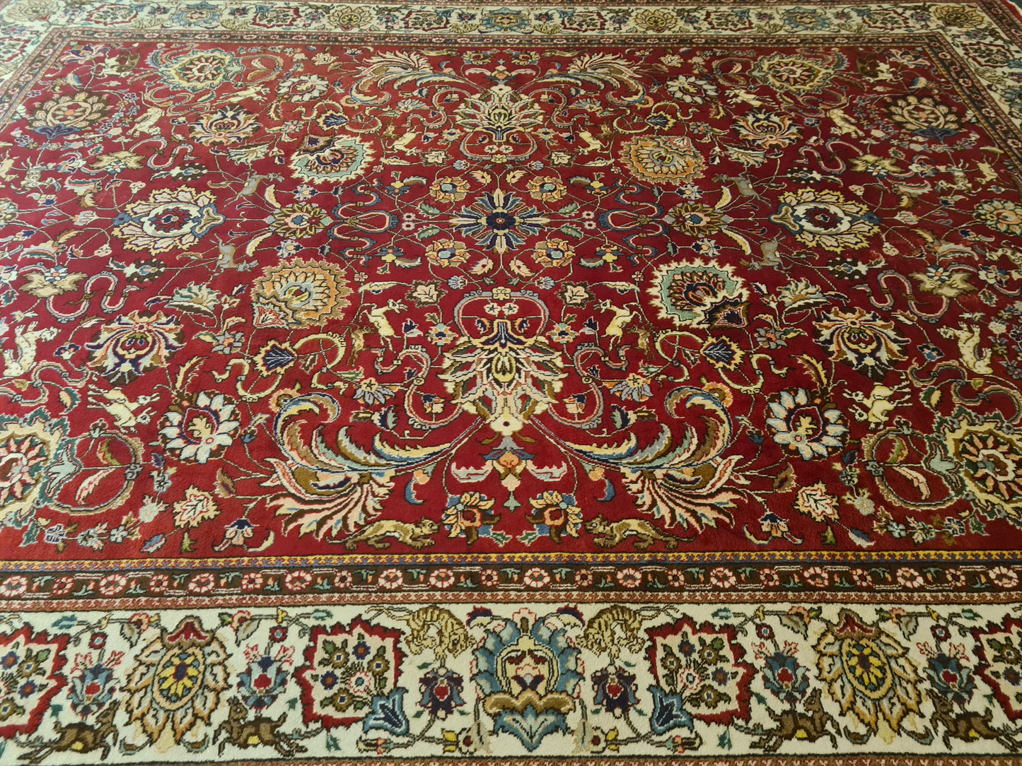 Perserteppich Orientteppich Jugendstil Täbris Handgeknüpfter Teppich Palastteppich 367x300cm