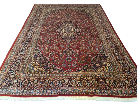 Perserteppich Orientteppich Keshan Handgeknüpfter Teppich Palastteppich 343x250cm