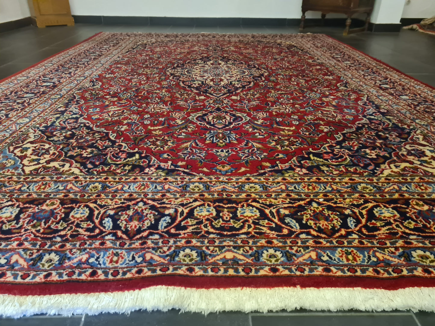 Perserteppich Orientteppich Keshan Handgeknüpfter Teppich Palastteppich 343x250cm