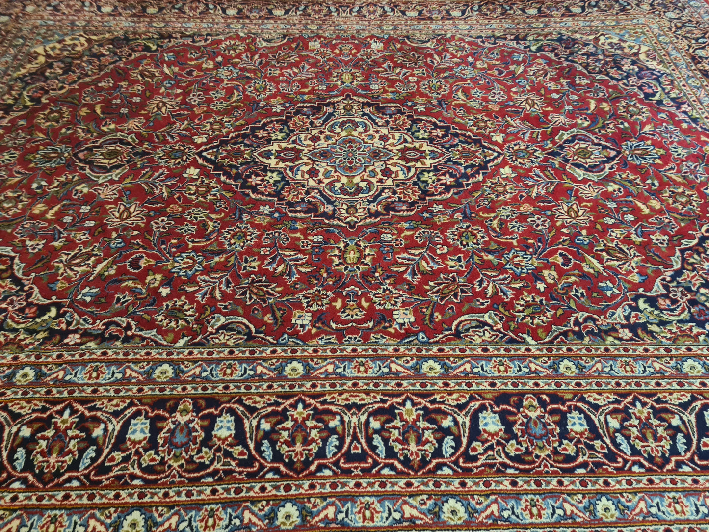 Perserteppich Orientteppich Keshan Handgeknüpfter Teppich Palastteppich 343x250cm