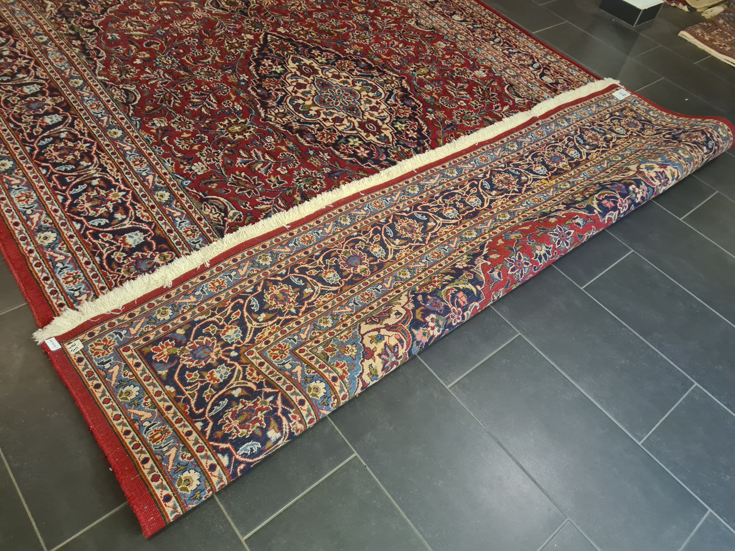 Perserteppich Orientteppich Keshan Handgeknüpfter Teppich Palastteppich 343x250cm