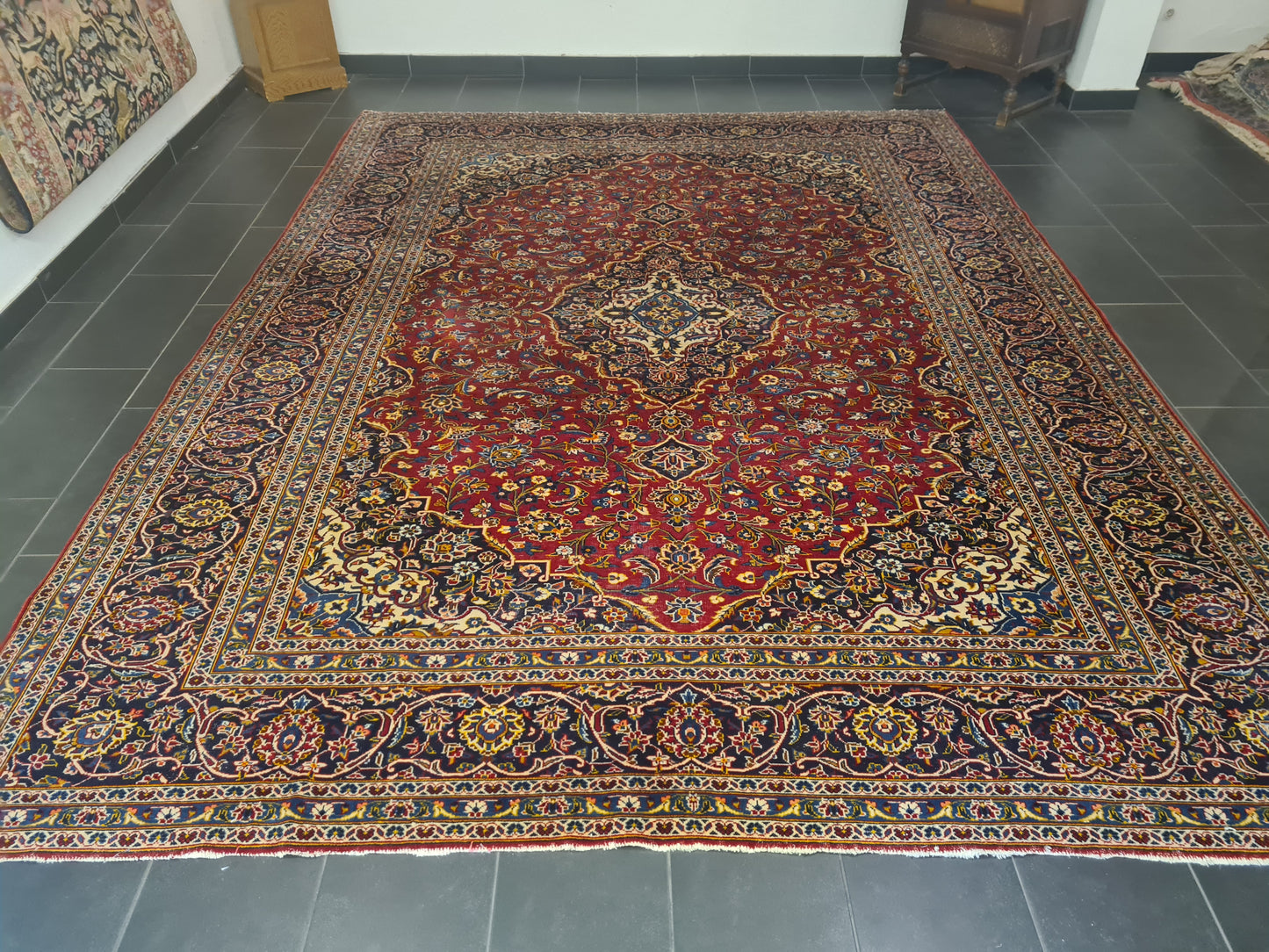 Perserteppich Orientteppich Palastteppich Handgeknüpfer Teppich Keshan antik 385x290cm