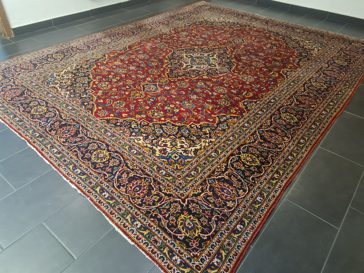 Perserteppich Orientteppich Palastteppich Handgeknüpfer Teppich Keshan antik 385x290cm