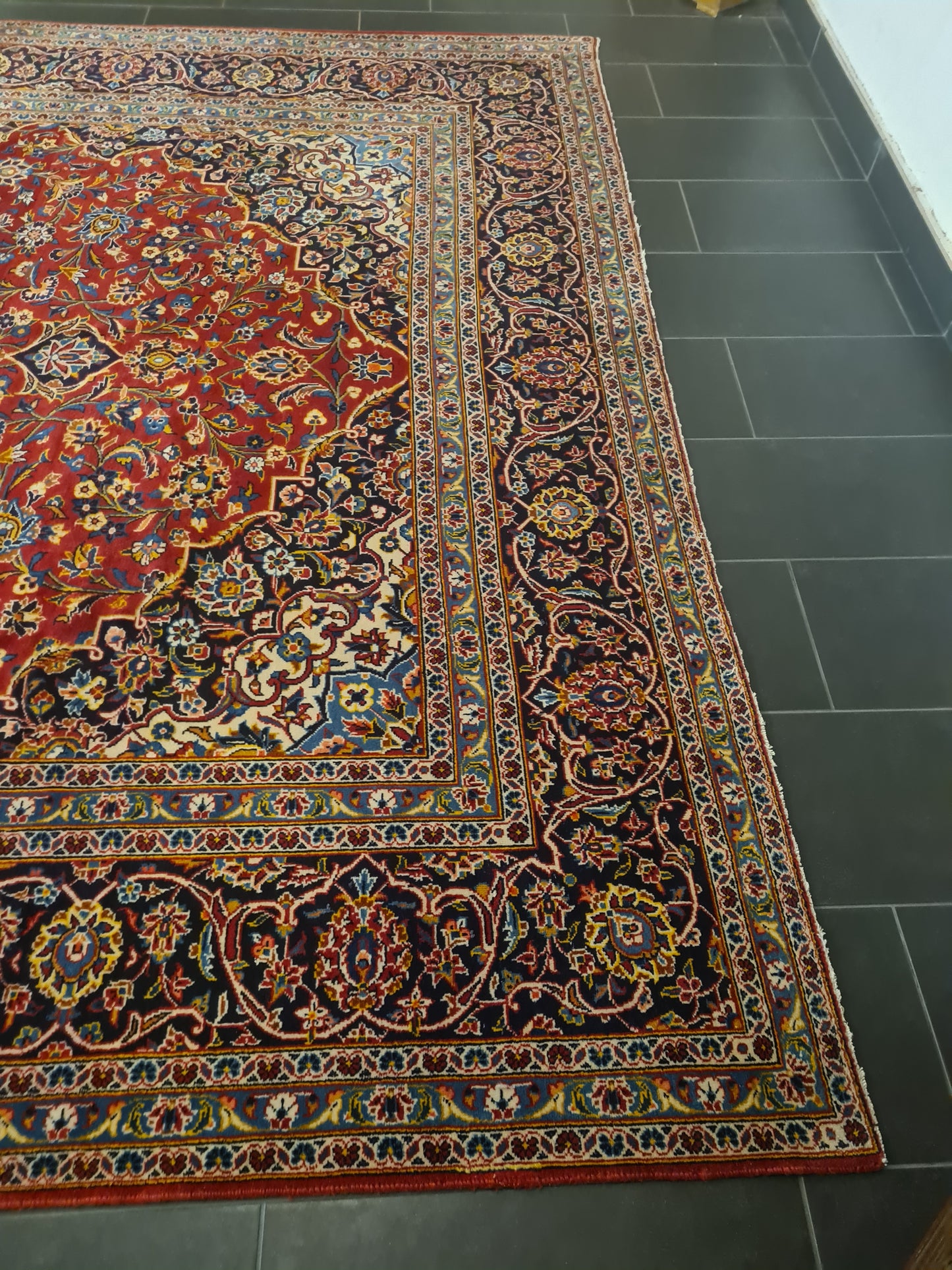 Perserteppich Orientteppich Palastteppich Handgeknüpfer Teppich Keshan antik 385x290cm