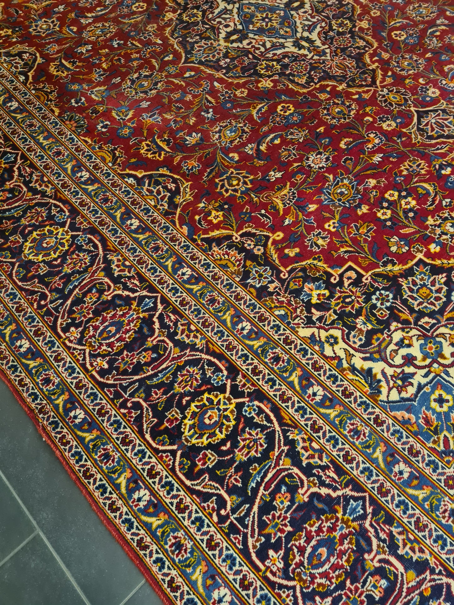 Perserteppich Orientteppich Palastteppich Handgeknüpfer Teppich Keshan antik 385x290cm