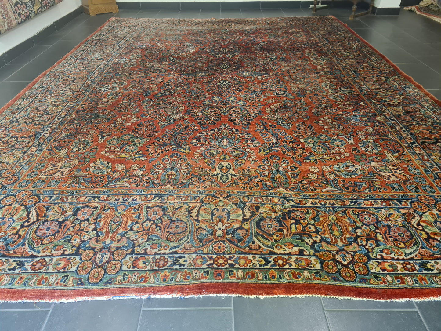 Perser Orientteppich US Sarough Reimport Handgeknüpfter Teppich Palastteppich 420x310cm