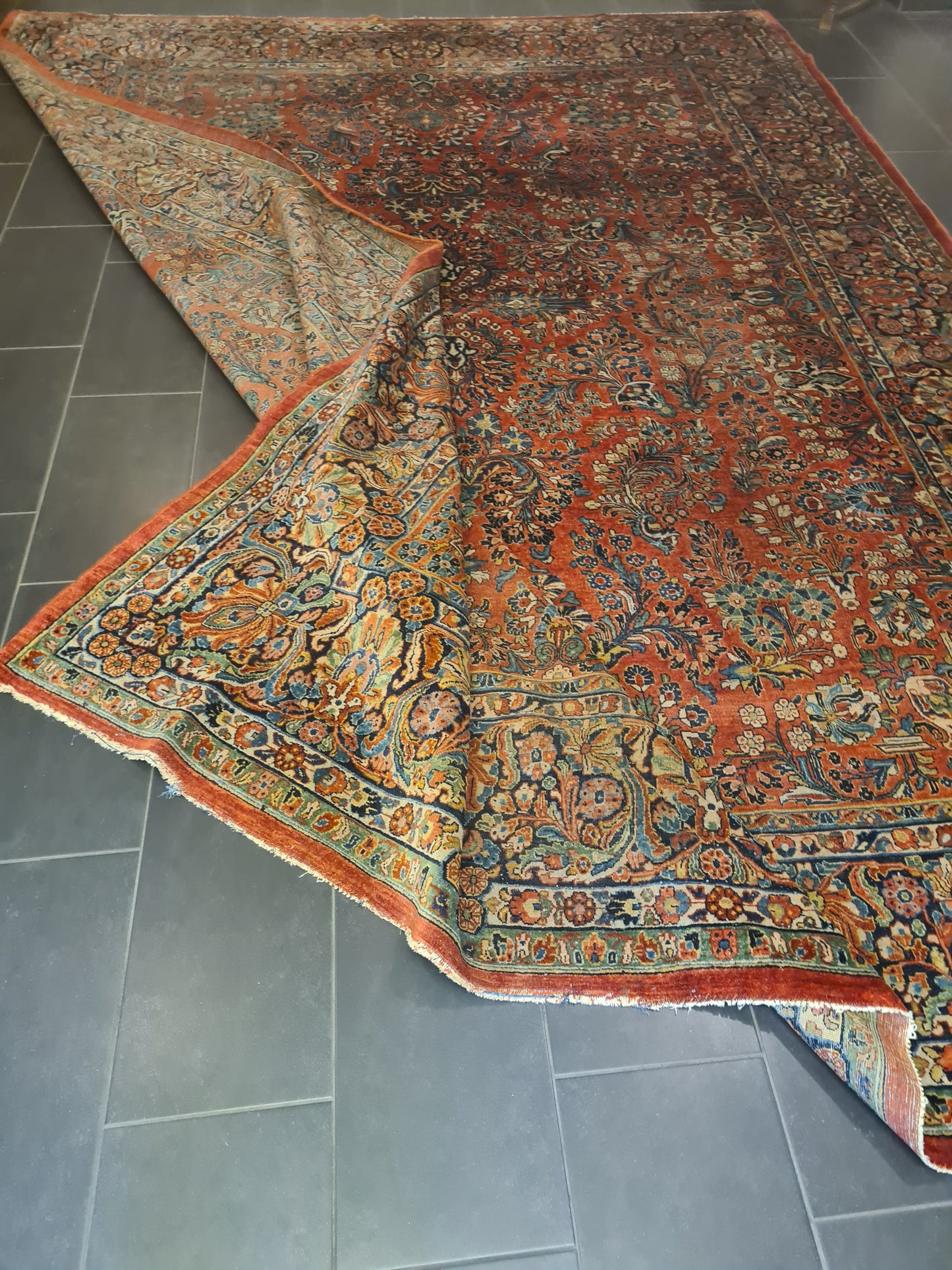 Perser Orientteppich US Sarough Reimport Handgeknüpfter Teppich Palastteppich 420x310cm