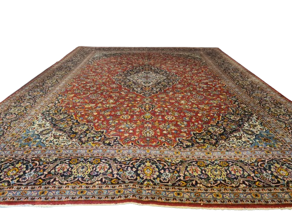 Perserteppich Orientteppich Handgeknüpfter Tepich Keshan Palastteppich 406x303cm