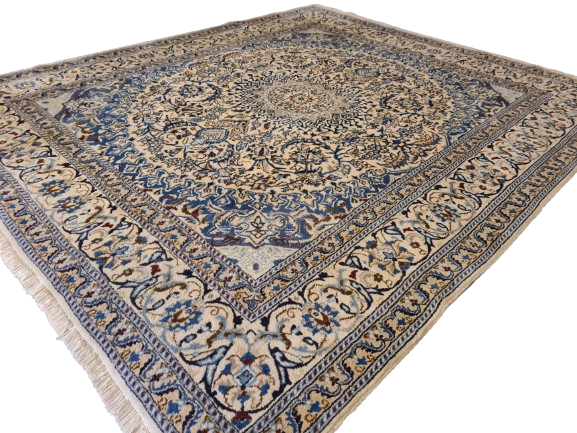 Perserteppich Orientteppich Handgeknüpfter Teppich Nain Palastteppich 242x205cm