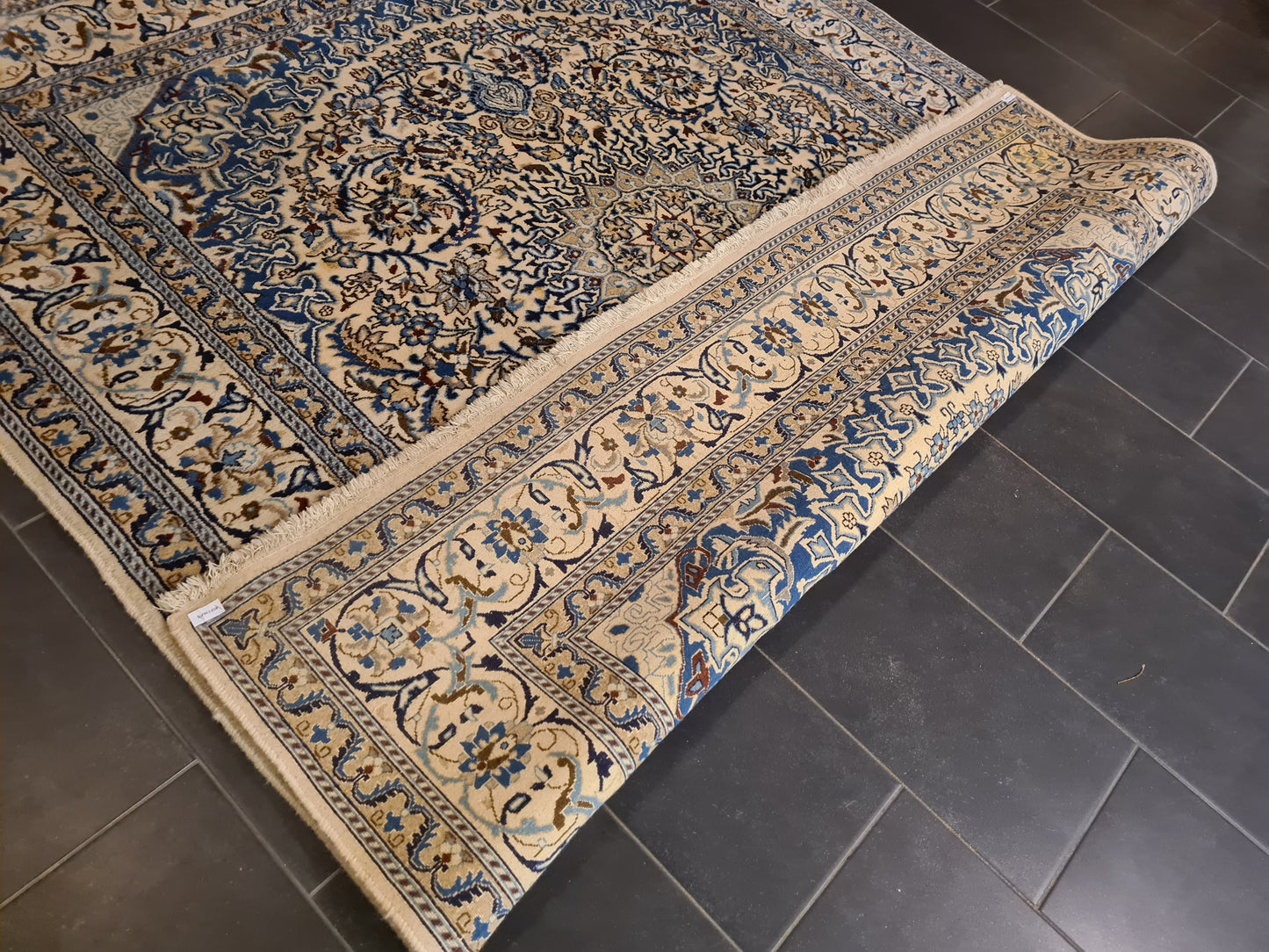 Perserteppich Orientteppich Handgeknüpfter Teppich Nain Palastteppich 242x205cm